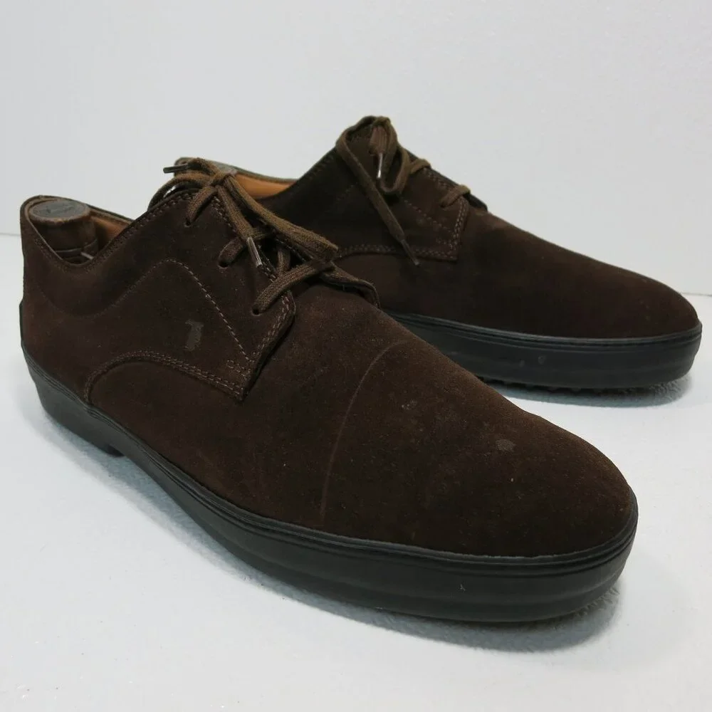 Tod's 8.5 Suede Leather Casual Oxfords Shoe Men's Footwear Zapatos Kutsu 9.5
